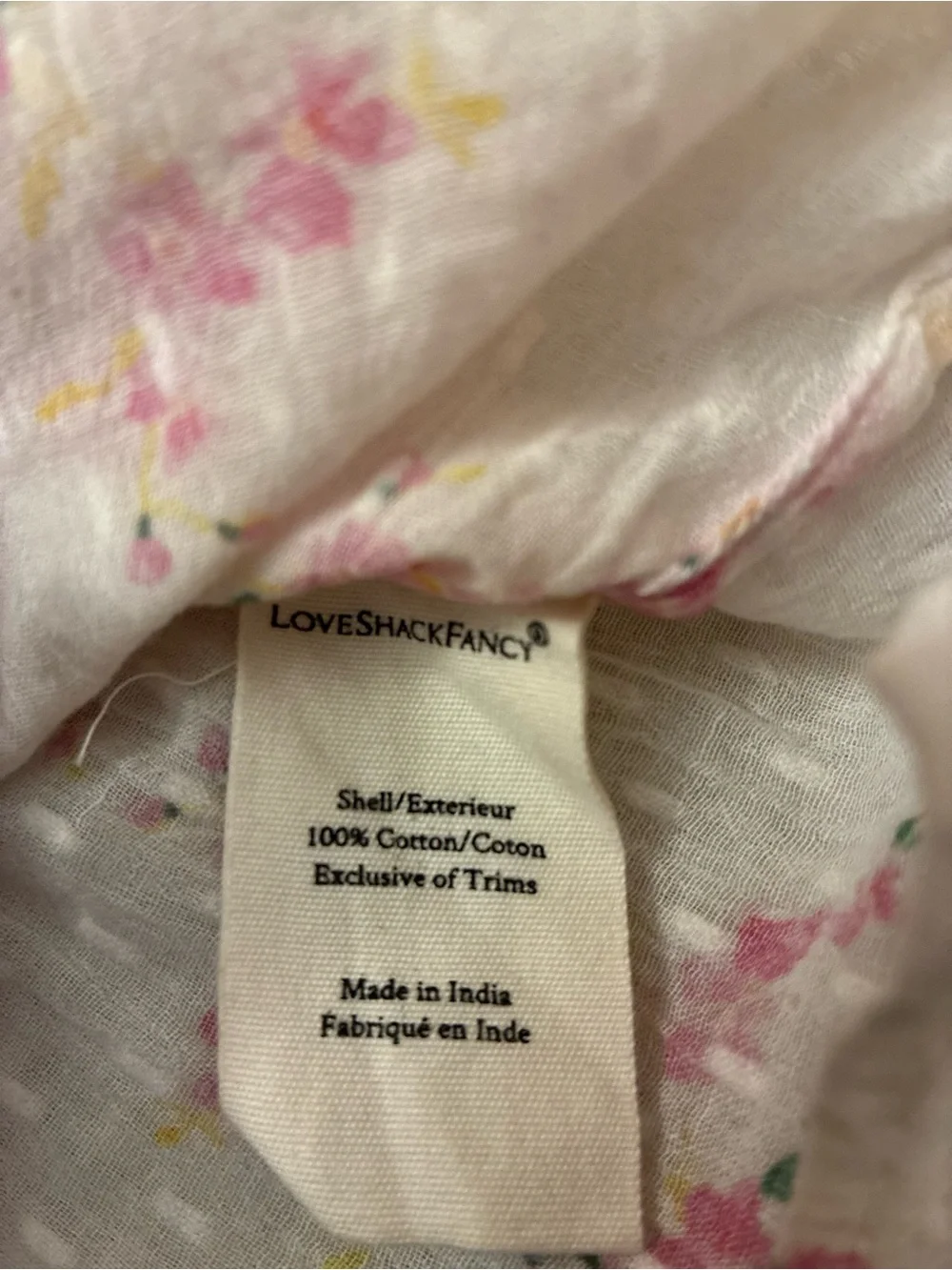 LoveShackFancy Merida Blouse Magenta Light Floral Cotton M